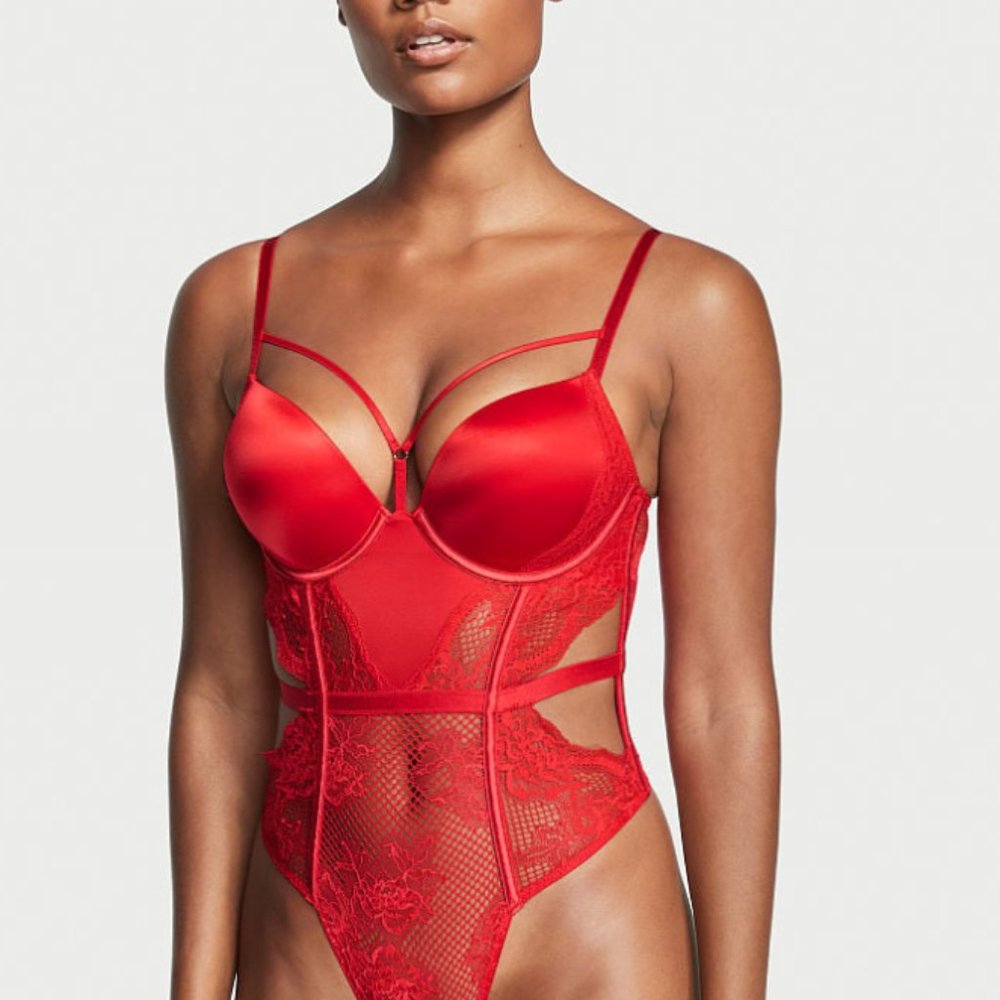 Victoria Secret Bombshell Fishnet Floral Teddy